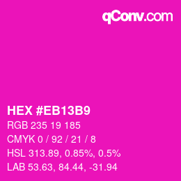 Color code: HEX #EB13B9 | qconv.com