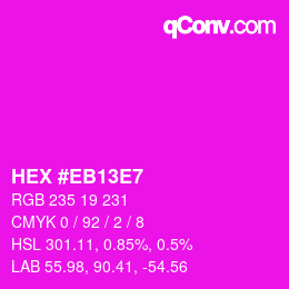 Color code: HEX #EB13E7 | qconv.com
