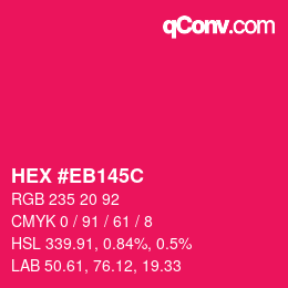Color code: HEX #EB145C | qconv.com
