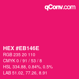 Color code: HEX #EB146E | qconv.com