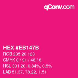 Color code: HEX #EB147B | qconv.com