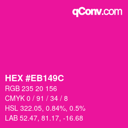 Color code: HEX #EB149C | qconv.com