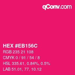 Color code: HEX #EB156C | qconv.com