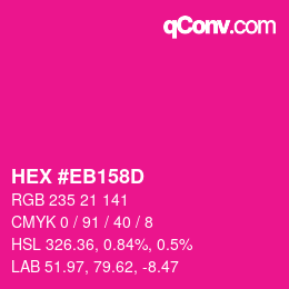 Color code: HEX #EB158D | qconv.com