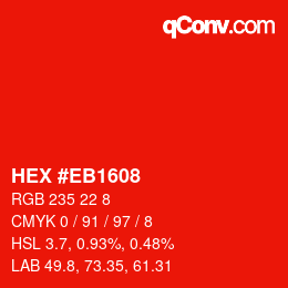 Color code: HEX #EB1608 | qconv.com