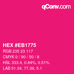 Color code: HEX #EB1775 | qconv.com