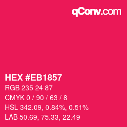 Color code: HEX #EB1857 | qconv.com