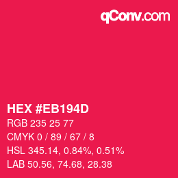 Color code: HEX #EB194D | qconv.com
