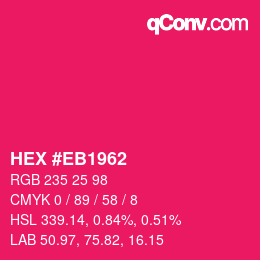 Color code: HEX #EB1962 | qconv.com