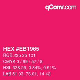 Color code: HEX #EB1965 | qconv.com
