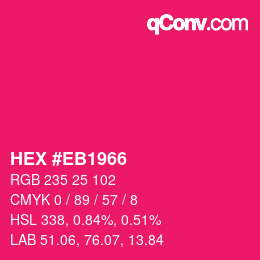 Color code: HEX #EB1966 | qconv.com