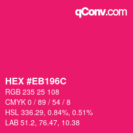 Color code: HEX #EB196C | qconv.com