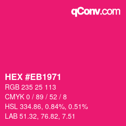 Color code: HEX #EB1971 | qconv.com