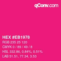 Color code: HEX #EB1978 | qconv.com
