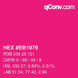 Color code: HEX #EB1979 | qconv.com