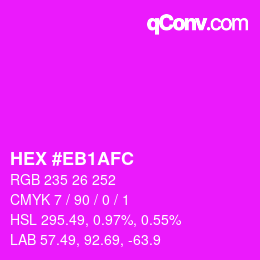 Color code: HEX #EB1AFC | qconv.com