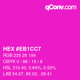 Color code: HEX #EB1CC7 | qconv.com