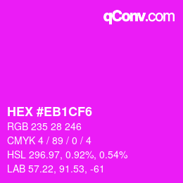 Color code: HEX #EB1CF6 | qconv.com