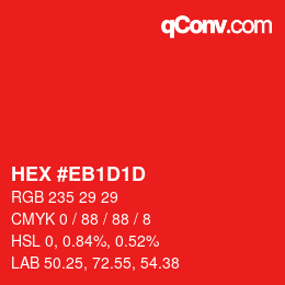 Color code: HEX #EB1D1D | qconv.com