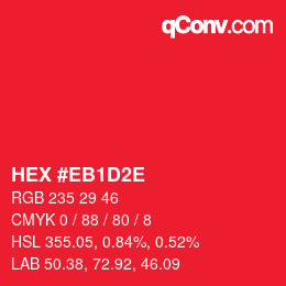 Color code: HEX #EB1D2E | qconv.com