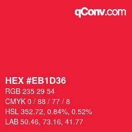 Color code: HEX #EB1D36 | qconv.com