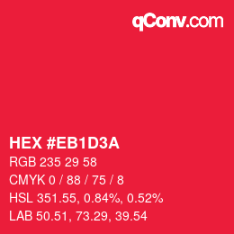 Color code: HEX #EB1D3A | qconv.com
