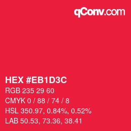 Color code: HEX #EB1D3C | qconv.com