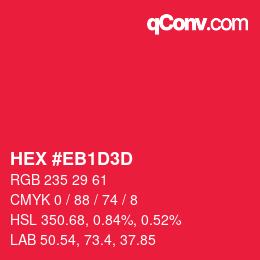 Color code: HEX #EB1D3D | qconv.com