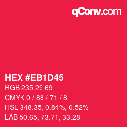 Color code: HEX #EB1D45 | qconv.com