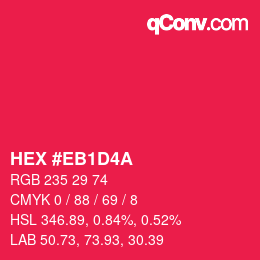 Farbcode: HEX #EB1D4A | qconv.com