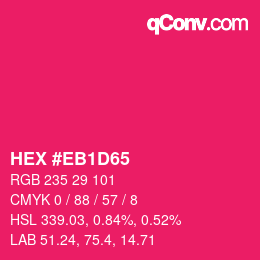 Color code: HEX #EB1D65 | qconv.com