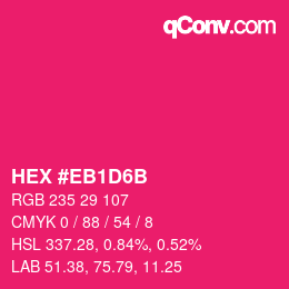 Color code: HEX #EB1D6B | qconv.com