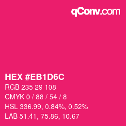 Color code: HEX #EB1D6C | qconv.com