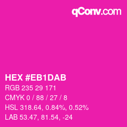 Color code: HEX #EB1DAB | qconv.com