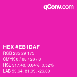Color code: HEX #EB1DAF | qconv.com