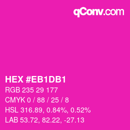 Color code: HEX #EB1DB1 | qconv.com