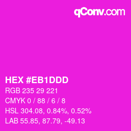 Farbcode: HEX #EB1DDD | qconv.com