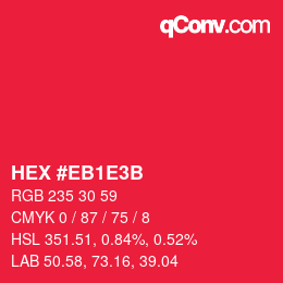 Color code: HEX #EB1E3B | qconv.com