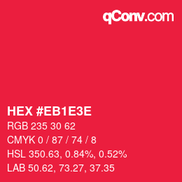 Color code: HEX #EB1E3E | qconv.com