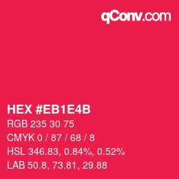 Color code: HEX #EB1E4B | qconv.com