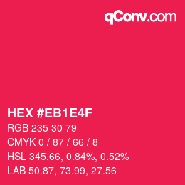 カラーコード: HEX #EB1E4F | qconv.com