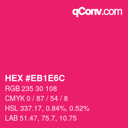 Color code: HEX #EB1E6C | qconv.com