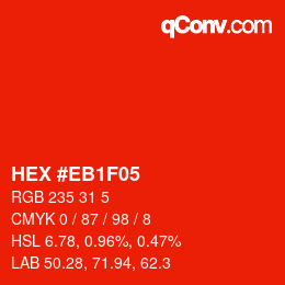 Color code: HEX #EB1F05 | qconv.com