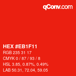 Color code: HEX #EB1F11 | qconv.com