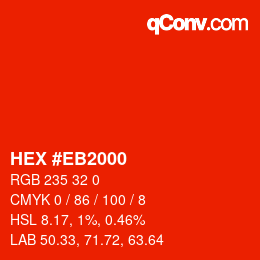 Color code: HEX #EB2000 | qconv.com