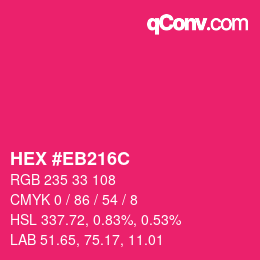 Color code: HEX #EB216C | qconv.com