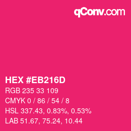 Color code: HEX #EB216D | qconv.com