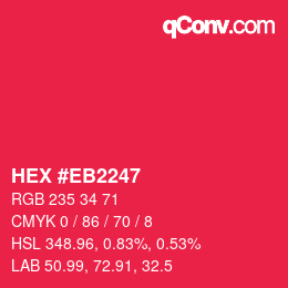 Código de color: HEX #EB2247 | qconv.com