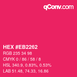 Color code: HEX #EB2262 | qconv.com