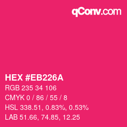Color code: HEX #EB226A | qconv.com